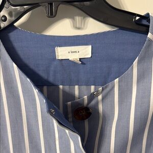 A love A. Blue Striped Shirt Dress